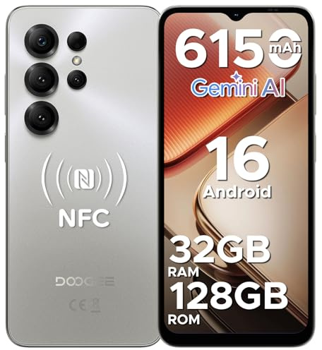 DOOGEE NOTE 56X PRO Android 16 Smartphone, 6150mAh Batteria,UNISOC T7225 Telefono, 6.56HD+90Hz Display, 32GB+128GB, 13MP+8MP Cellulare, NFC/Widevine L1/Face Unlock/Side Fingerprint Recognition, Plain