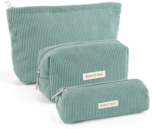 Kosmetiktasche Damen 3 Stück Kulturbeutel Damen mit Reißverschluss, Make Up Tasche Kulturtasche für Reisen, Schminke Pflege Organizer für Frauen (D)