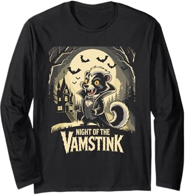 Skunk Puzza Tasso Vampiro Vamstink Halloween Maglia a Manica