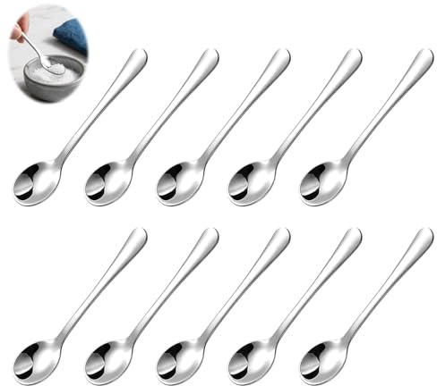10PCS petites cuillères, Mini Cuillères et Petites Cuillères de 7,5 cm pour Épices, Sucre, Sel ou Café Expresso, Pratiques pour Pots à Épices et Cuisine