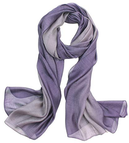 Sawekin Sciarpa da donna Stola Foulard Estate Gradiente di colore Stola per abito da sera festivo matrimonio sposa sciarpa di seta/sciarpa di cotone tutto l'anno, Lilla/Grigio, Taglia unica