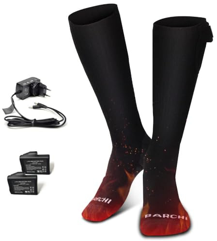 BARCHI HEAT Heated Socks for Men and Women, Rechargeable Electric Heated Socks, Winter Foot Warmers, Suitable for Skiing, Cycling, Fishing, Hunting.