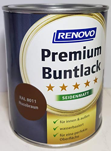 375 ml RENOVO Premium Buntlack seidenmatt, RAL 8011 Nussbraun