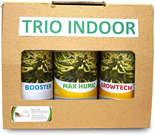 Concime Canapa bioA.L.T Coltivazione Indoor Fertilizzante Stimola La Crescita e la Maturazione dei Fiori della Canapa Trio Indoor