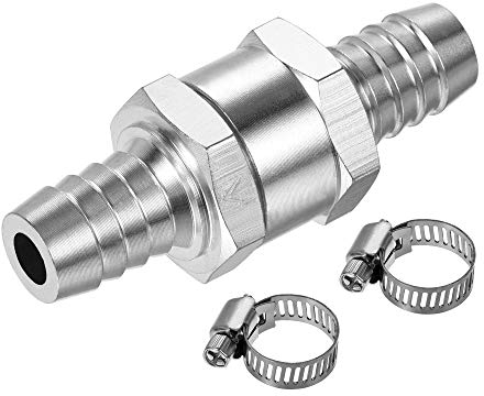 sourcing map Einweg Rückschlagventil 13mm Schlauch OD Aluminiumlegierung 2 einstellbar 9-12mm Schlauchschellen für Wasser Öl Benzin Kraftstoffleitung Edelstahl