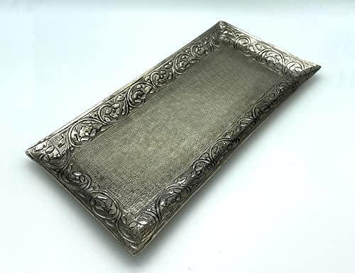 Bollweg Dekoteller eckig silber modern Dekoschale Obstschale Dekotablett 20 x 40 cm
