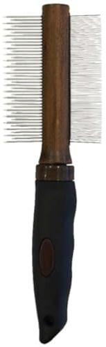 Croci Barbershop – Doppelzahniger Hundekamm, Doppelfunktionskamm für Katzen und Hunde, für alle Haartypen, entfernt Unterwolle und Parasiten, 21 x 6 x 2,5 cm