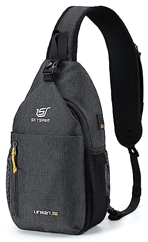 SKYSPER Schultertasche Brusttasche Leichte Sling Bag Klein Wasserfest Crossbody Umhängetasche zum Wandern Outdoor Sports Reise
