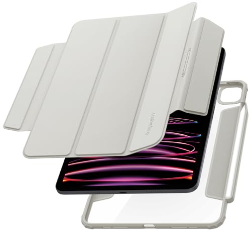 Spigen AirSkin Pro Kompatibel mit iPad Pro 11 Zoll Generation 4 2022 | 3 2021 | 2 2020 | 1 2018 Hülle mit abnehmbarem magnetischem Deckel - Grau