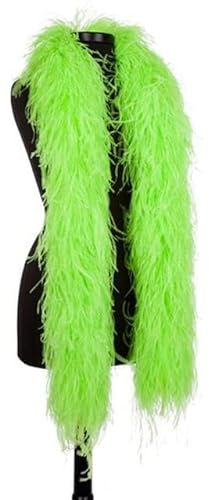 Boas de plumes d'autruche naturelles moelleuses 1M 2 4 6 10 20 PLY Accessoires de mariage Plumes d'autruche pour décoration de fête artisanale Plume boa-vert pomme, 4ply 1Meter
