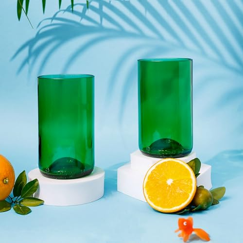 GoGiftid Recycled Glasses – Colourful Eco-Friendly Glasses Created Using Wine Bottle | Sustainable Glassware for Wine Water & Cocktails | Unique Gift for Home Kitchen & Restaurant (Pack of 2)