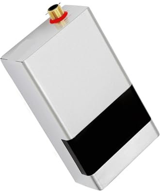 Chauffe-eau électrique instantané 4KW Mini Chauffe-eau Électrique Sans Réservoir Chauffe-eau Instantané Étanche IPx4 For Cuisine Bain Chaudière Télécommandée Pour cuisine, salle de bain, lavage(Silver