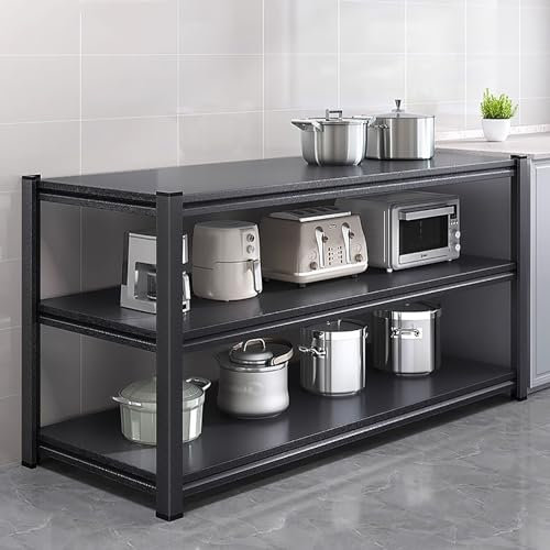 CMYAOYC - Küchenregal Arbeitsplatte mit 3 Ebenen – Kleiner Esstisch/Küchentisch mit Stauraum – Metalltisch for die Zubereitung von Speisen Durch Köche – Stabile Stahlkonstruktion ( Size : 80*40*80cm/3