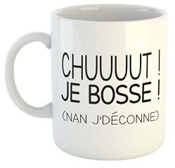 Kiribou Mug Collègue Chut je bosse ! (Non j'déconne) - Tasse humoristique pour le bureau