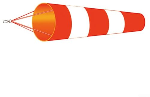 Weatherproof Windsock Bag, 150cm Length, Orange+White, Wind Measurement Sock (Red+White)