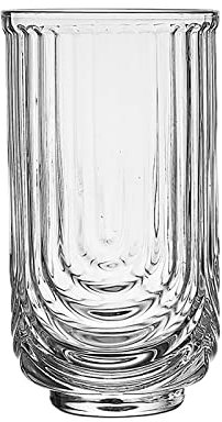 Verres à Boire Nervurés, Verres Nervurés Gris, Tasses à Thé à Rayures Verticales, Tasses à Mojito, Verre à Cocktail, Tasse à Café Glacé pour Thé Glacé, Vin, Bière, Jus, Cocktail,(410 ml)