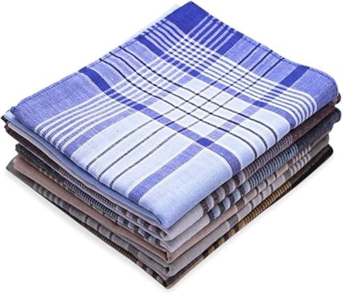 Rapidbok Herren Taschentücher, 6 Stück Stoff Baumwolle Set, Traditionelle Männertaschentücher, Handkerchief Wiederverwendbar