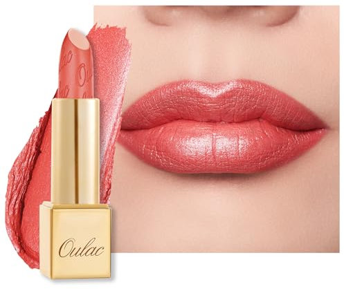 OULAC Rossetto Opaco Finitura Metallica, Matte Rossetti Corallo Glitterato Idratazione e Lucentezza a Lunga Durata per le Labbra, Texture Fine Colore Intenso, 4,3g (GM12) Celestial
