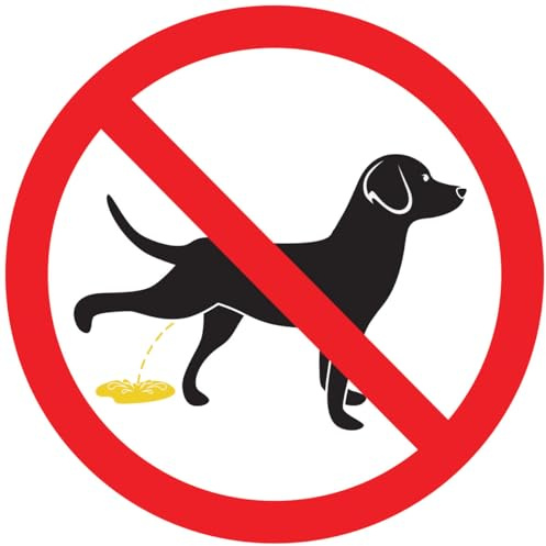Ambiance Sticker Selbstklebendes Hinweisschild Pipi von Hunden, laminiert, wasserfest und U-beständig, rund, 15 cm Durchmesser