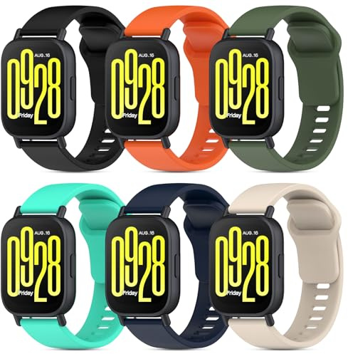 BDIG 6 pezzi Cinturino Compatibile con Xiaomi Redmi Watch 5 Active/5 Lite,22mm Colorato traspirante Braccialetto Sportivo di Ricambio in Morbido Silicone