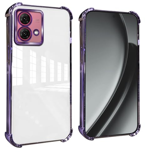 GOGME Funda para Motorola Moto G84 5G Esquinas Reforzadas con Protector Cámara Carcasa/TPU Anti - Arañazos Antigolpes Suave Clara Design - Morado