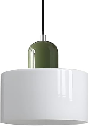 XIRYTU-H 15cm Moderne Skandinavische Pendelleuchte aus Glas, E27 Hängelampe, Höhenverstellbar (200 cm), Metall & Glas, Für Küche, Esszimmer, Café, Bar – Mehrere Farben (Weiß)