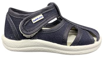 Balducci Scarpe Primi Passi in Tela, Sandalo con Chiusura a Strappo, Plantare Anatomico.NUMERI DAL 19 AL 26 (bianco, Sistema Taglie Calzature EU, Bimbo (0-5 anni), Numero, Media, 22)