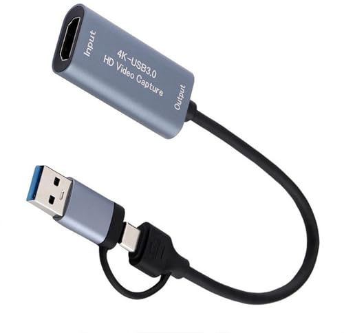 Hrtyvhin Enregistrement vidéo 2K USB + type C vers HDTV vidéo Grabbers Enregistreur pour caméscope de jeu Caméra Enregistrement en direct Streaming