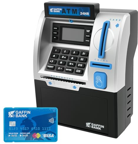 harupink Geldautomat Spardose, Elektronische Spardose mit Passworteingabe, LCD Anzeige zeigt Kontostand, Ideal für Kinder, Geschenkidee zu Geburtstag, Einschulung & Co.