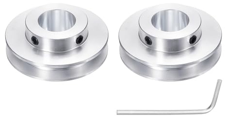 sourcing map 1 x Einzelrillen-Riemenscheibe, 18 mm feste Bohrung, 50 mm Außendurchmesser, Aluminiumlegierung, mechanische Riemenscheibe mit Sechskantschlüssel für 6 mm PU-Rundriemen