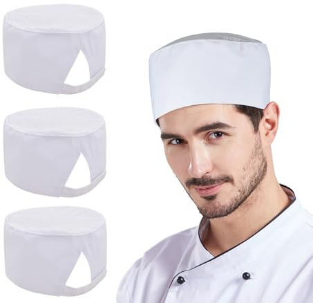 Nanxson Casquette de Cuisine, Unisexe 3 pièces, Toque de Cuisinier | Chapeau de Chef, réglable, Casquette à filet, avec Maille Respirante, Noir, pour Cuisine, hôtel, Restaurant