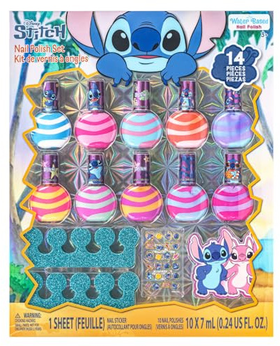 Stitch Swirl Nagellack 10-pack Vattenbaserat Glitter