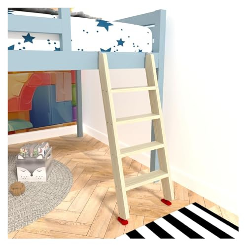 LSSHQ Piedi Scala per Letto A Castello in Legno Pioli Larghi da 3,7 Scala Scaletta Legno Massello, per Soffitta Garage Casa Scala Porta Asciugamani(100cm/39in)