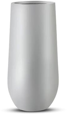 amei Die Amphore Pflanzkübel aus Fiberglas (Grau ø 39 cm - h 98 cm) – Blumenkübel in geometrischer Optik – handgefertigter Pflanzenkübel aus Stonefiber – UV-beständig und frostfest