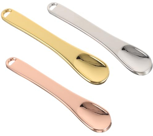 DECHOUS 3piezas Cuchara para Crema Facial de Metal Espátulas Mini para Maquillaje Herramienta de Belleza Reutilizable para Espátula Cosmética para Aplicar Loción la Piel