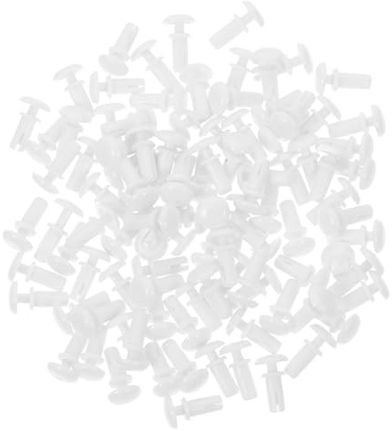 Healifty Set da 100 Pezzi Clip di Fissaggio a Pressione in Plastica Bianca, Rivetti Isolanti a Paraurti Auto, Kit Ancoraggi per Cartongesso e Pulsanti di Blocco Microonde