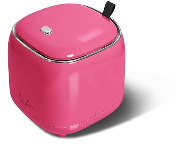 Gurlideo Mini poubelle de bureau avec couvercle de type presse, poubelle de table portable pour bureau à domicile, rouge rose