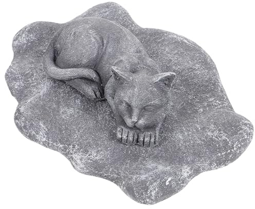 HOMSFOU Pierre Tombale Commémorative pour Animaux de Compagnie en Résine Couleur Roche, Décoration Jardin Extérieure, Ornement Funéraire Solide pour Chiens et Chats, Mémorial Résistant