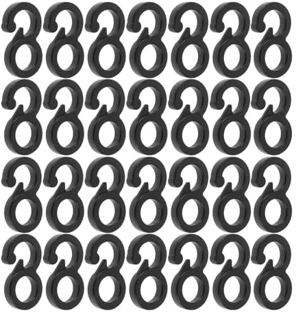 Parliky 100 Ganci a Clip in Plastica a Forma di 8 per Tende da Appendere, Fibbie Multifunzionali Antivento per Corda, Tenditori per Tende da Campeggio Resistenti All’usura, Fissaggio