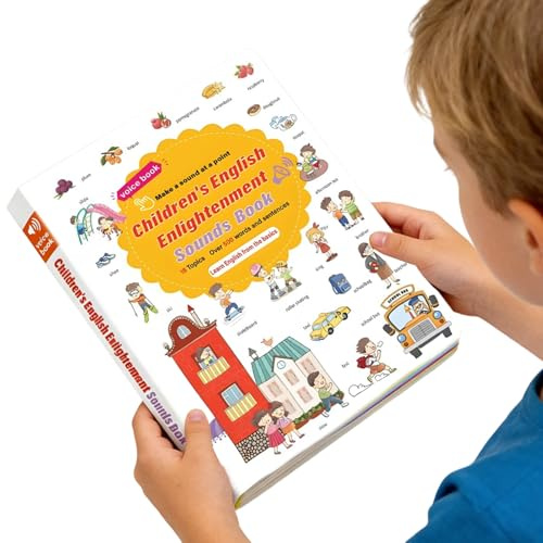 Genérico Libri sonori per imparare, gioco educativo di lettura prescolare, libro di apprendimento parlante in inglese, per scuola scolastica, biblioteca, di gioco e sviluppo linguistico