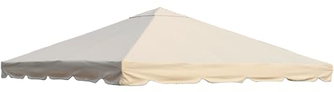 OUTFLEXX Ersatzdach aus hochwertigem Polyester in beige für Pavillons 3 x 3 Meter, Gartenzubehör, Pavillondach, wetterfest, wasserabweisend, imprägniert, Zeitloses Design, naturfarben