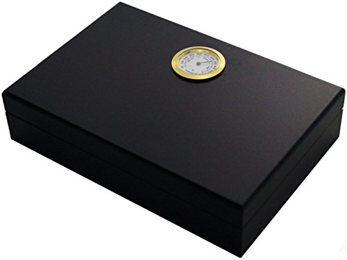 GERMANUS Reise Humidor schwarz mit Zedernholz inkl Humidor Brevier in Schwarz
