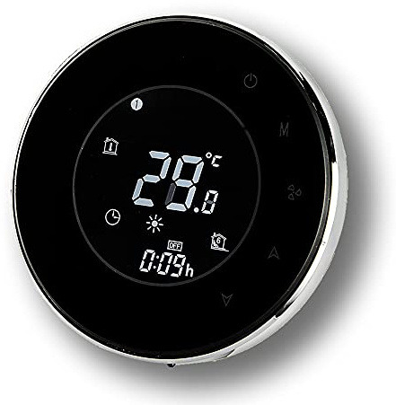 BecaSmart 6000 Series WiFi Thermostat Ronde pour Chauffage électrique 16A Noir connecté WiFi