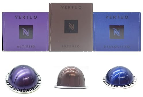 Nespresso Vertuo Intense Sélection Puissante Mélange de Dosettes de Café à Longue Expiration Capsules Intenso Altissio Diavollito 30 Dosettes 3 Manches