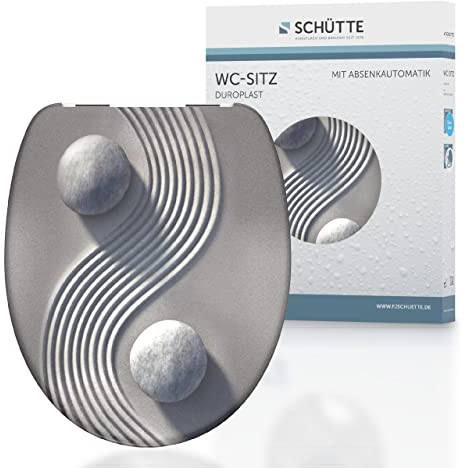 Schütte 82152 Yin & Yang-Asiento Descenso automático, Apto para Todos los inodoros convencionales, Carga máxima de 150 kg, diseño