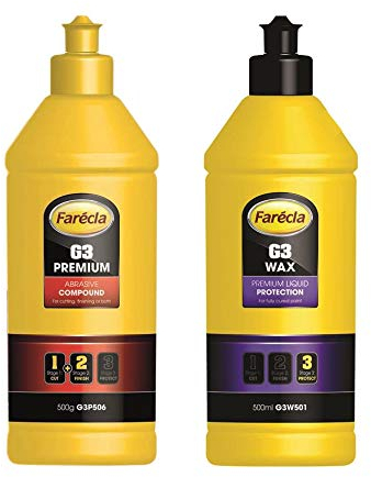 FARECLA 500g G3 Premium Abrasive Compound + 500ml G3 Wax Liquid Protection