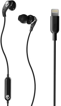 Skullcandy Set Lightning Kabelgebundener In-Ear Kopfhörer, Mikro, Kompatibel mit iPhone - Schwarz