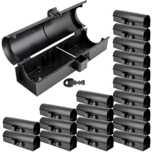 20 x Köderstation Ratten Set Köderbox Garten Rohr Mausfalle Mäuse Rattenköderbox Box Rattenköderstation Rattenfalle Kinder- Haustiersicher Koederbox Petigi