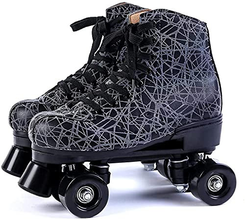 JianJud Zweireihige Skates, Damen Quadruple Grids Rollschuhe Anfänger Rollen Kühlung Außen Flasions Atmungsaktiv Frühling Sommer Skating PU 4 Rollen B2,38