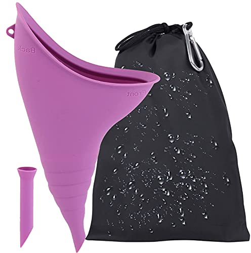 BAYINBROOK Orinatoio Portatile Donna,Orinatoio Femminile Imbuto in Silicone per Donne in Piedi Fino a Pipì,Riutilizzabile urinatoio Donna,Adatto per All'aperto, attività, Campeggio, Viaggio (Viola)